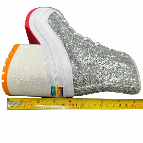 Rare CONVERSE CHUCK 70 DELUXE 10.5 Wmn Shoes Heel Boots Platform Glitter A06028C - Picture 9 of 12